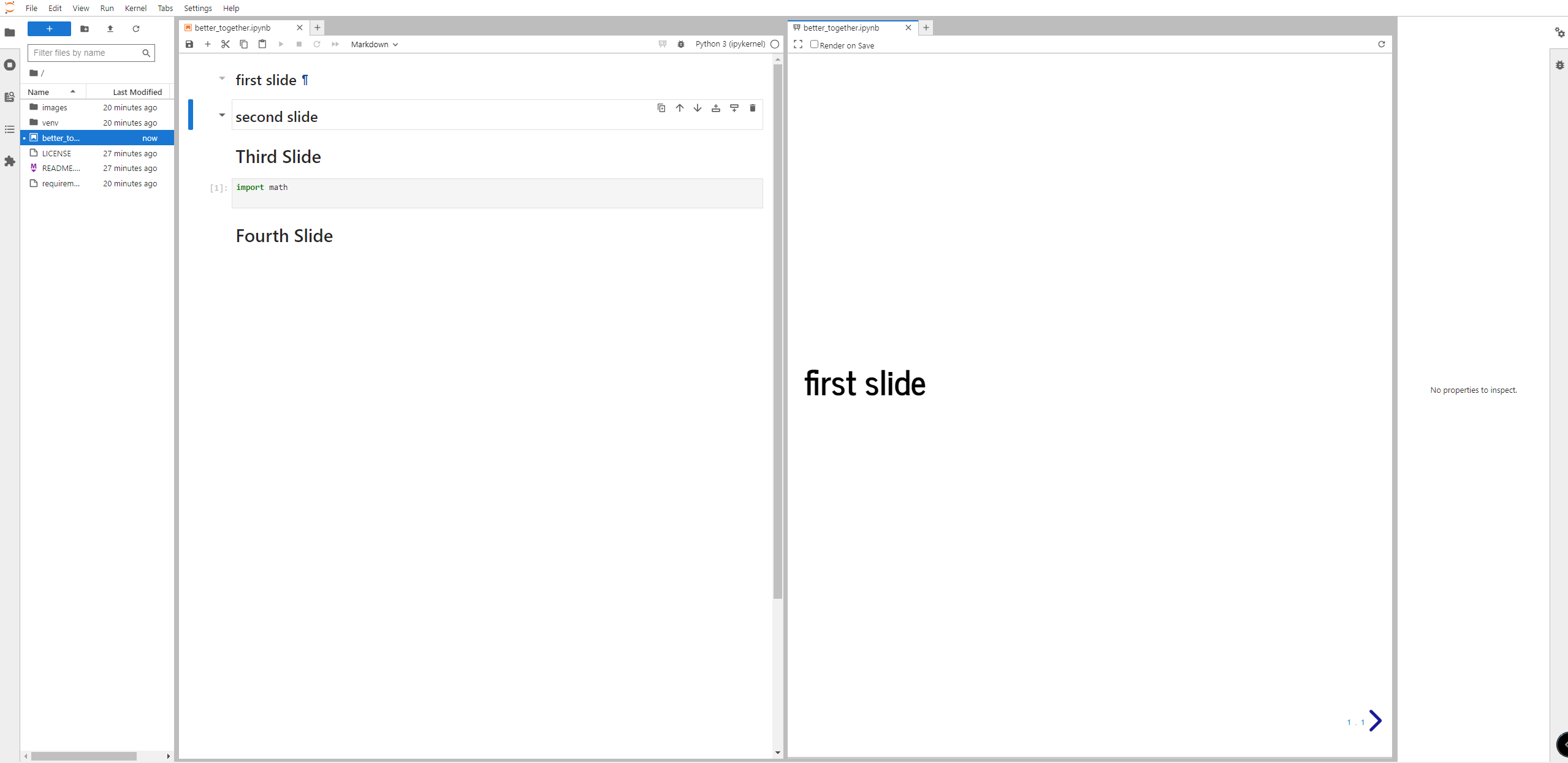 Rendered slideshow
