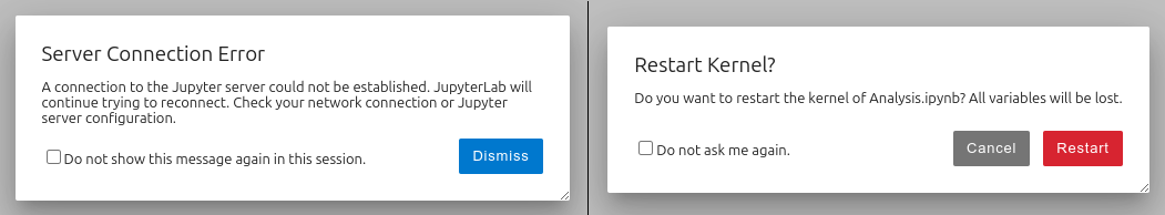 The new options added in the server/session dialog windows