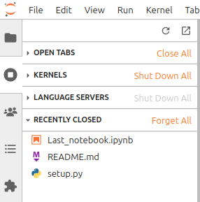 A new 'Recently Closed' section in the 'Running' sidebar