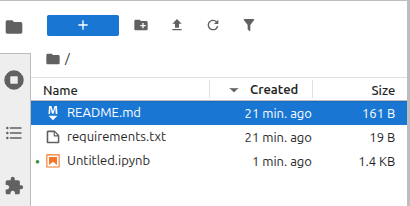 File listing sorted by creation date