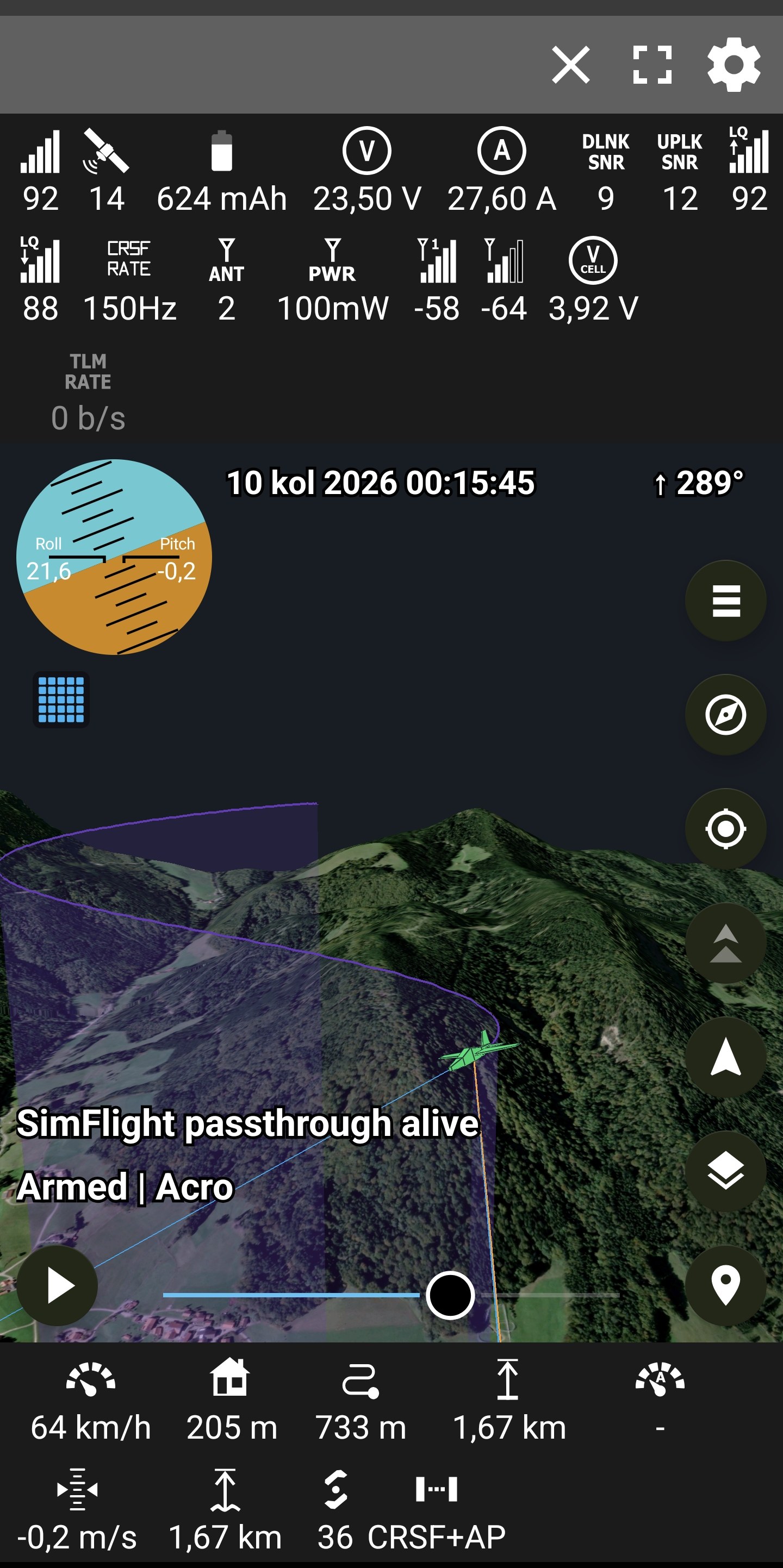 A flight in 3D