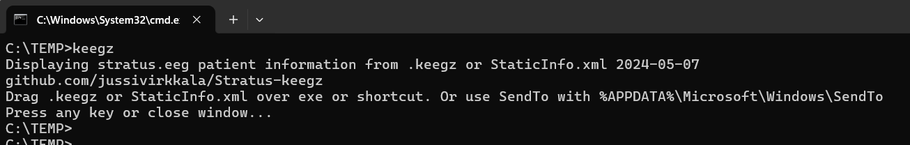 keegz console output