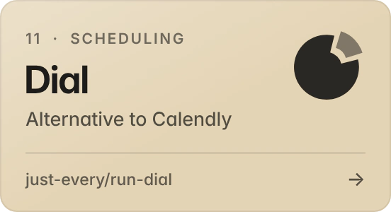 Dial: scheduling, alternative to Calendly. Booking pages that check your live calendar.