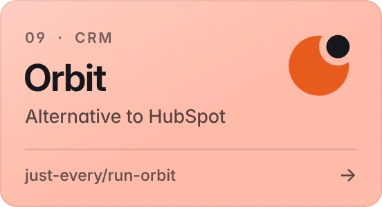 Orbit: CRM, alternative to HubSpot. A CRM that shows which deal to work next, and why.