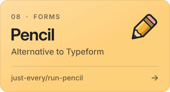 Pencil: forms, alternative to Typeform. Forms that ask only what fits the last answer.