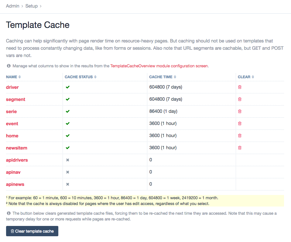 Screenshot of the module's interface