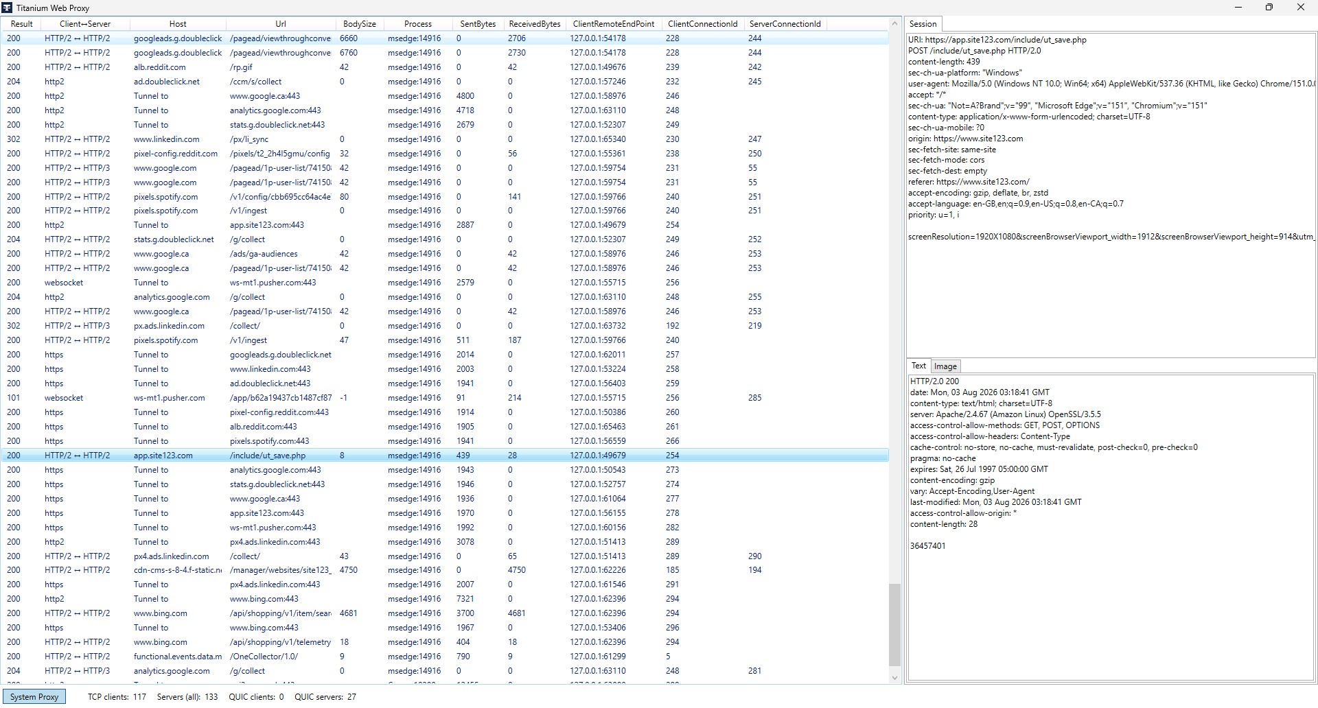 WPF proxy application screenshot