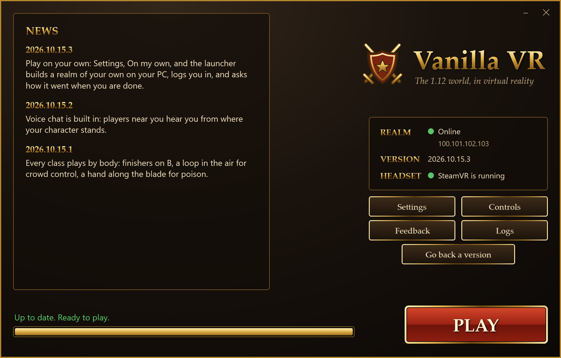 Vanilla VR launcher