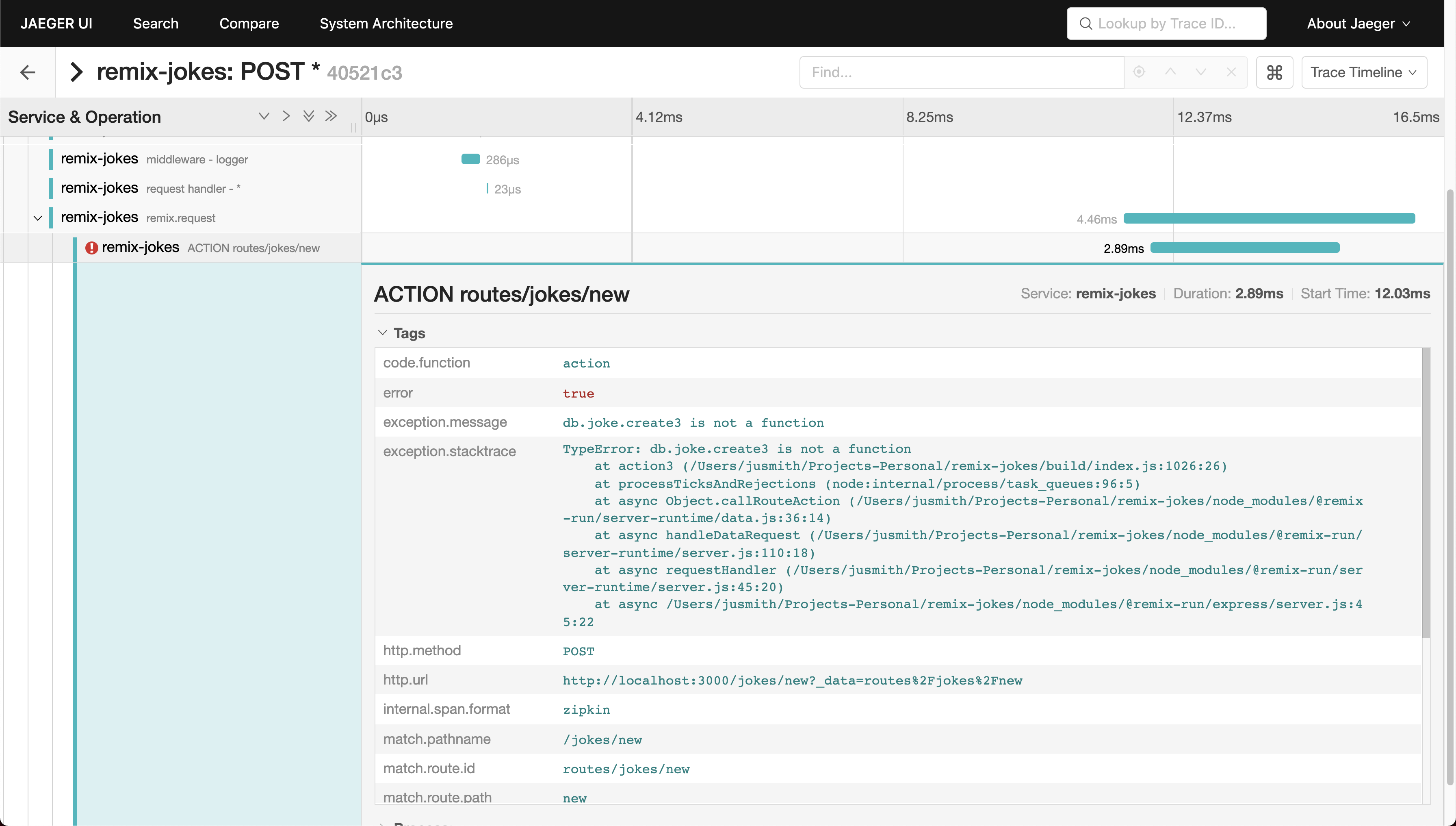 opentelemetry-instrumentation-remix-action-failed