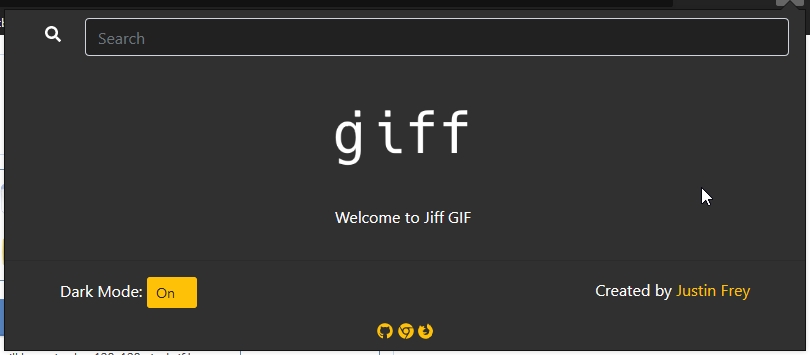 Screenshot of Jiff Gif - Dark Theme