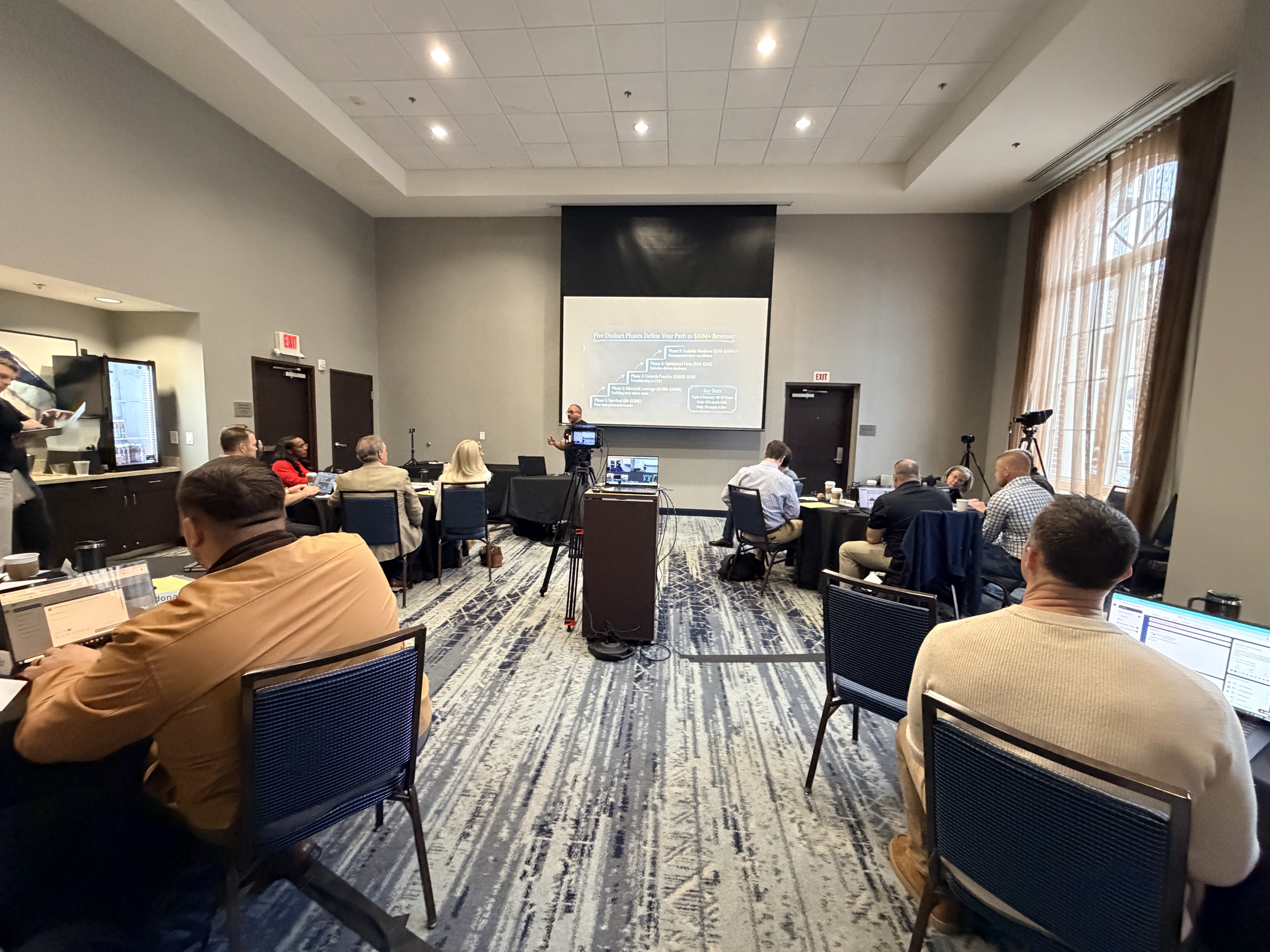 Advisors working at the DecaMillionaire bootcamp