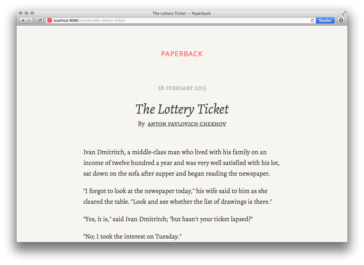 Paperback screenshot