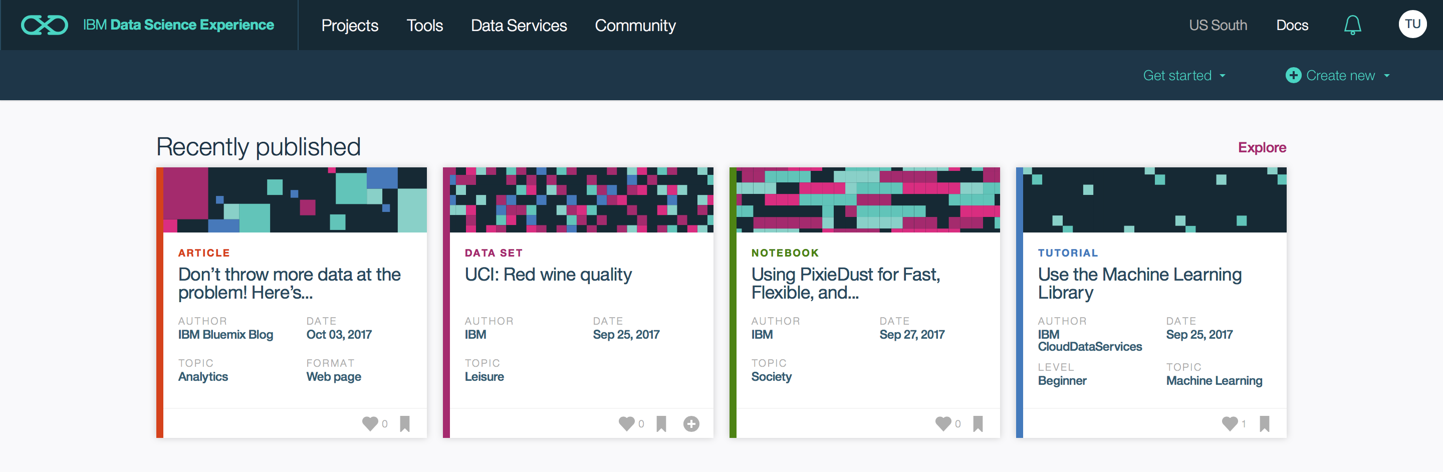 DSX dashboard