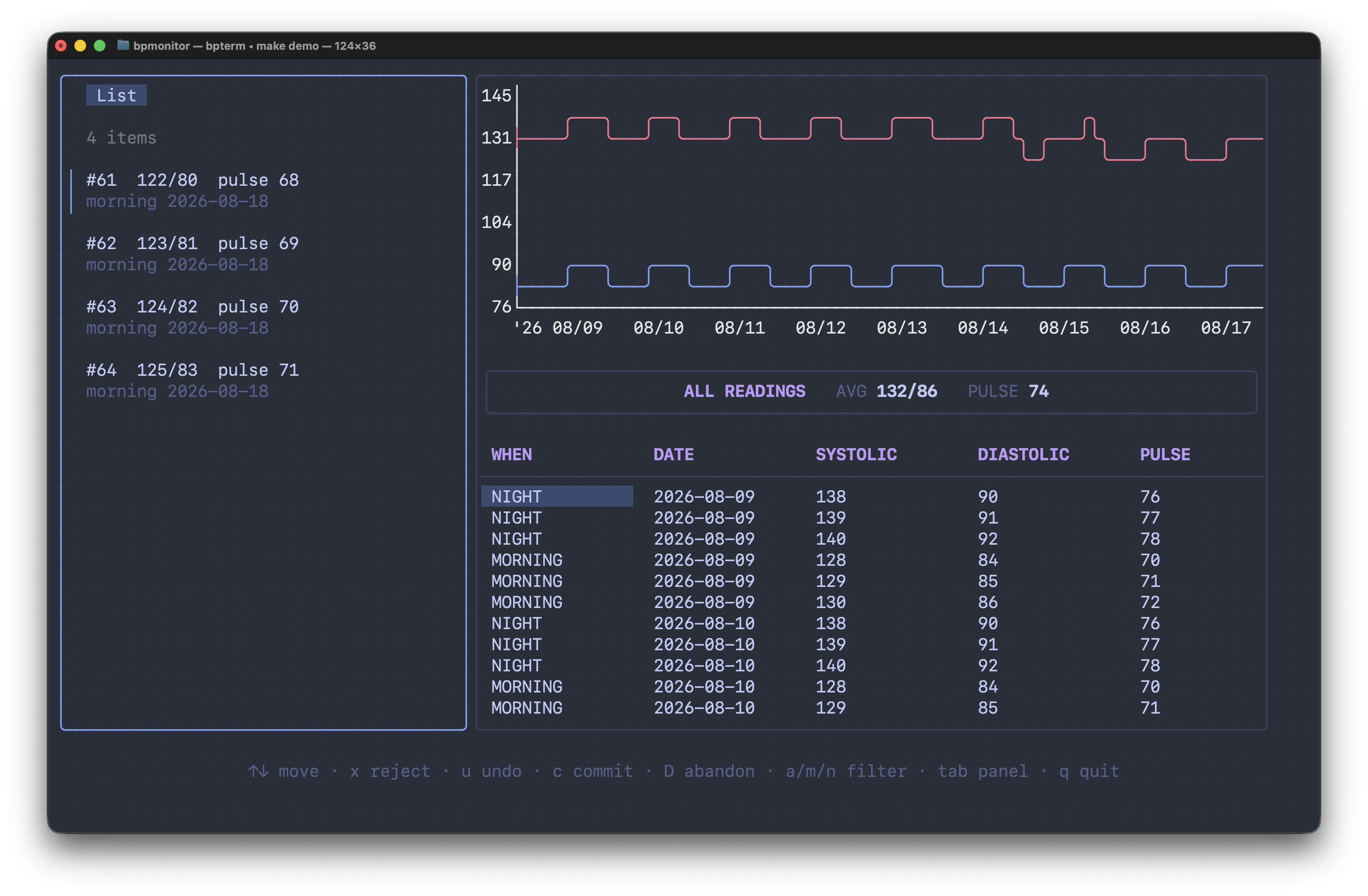 BP Monitor Screenshot