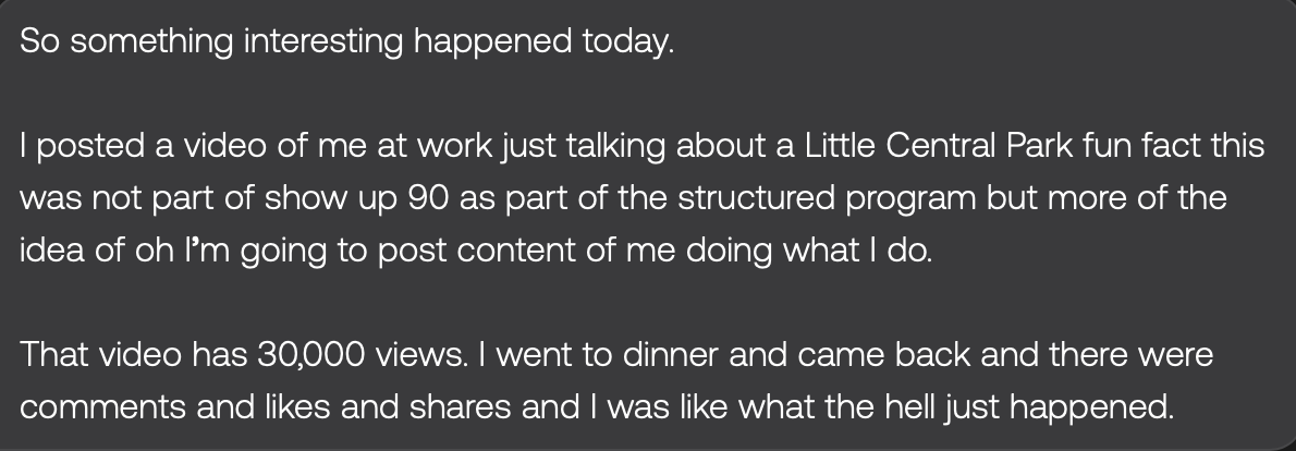 Chris — text reaction to viral video, part 1