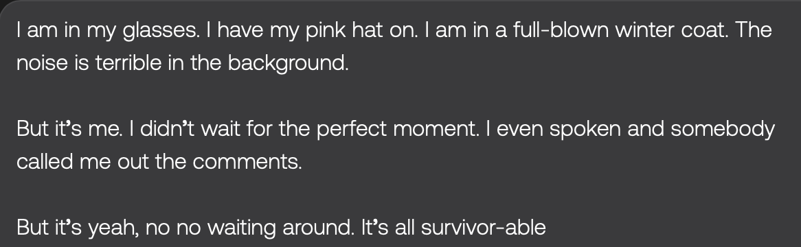 Chris — text reaction to viral video, part 2