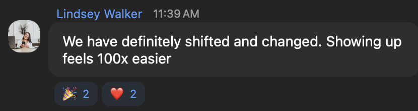 Lindsey Walker — showing up feels 100x easier