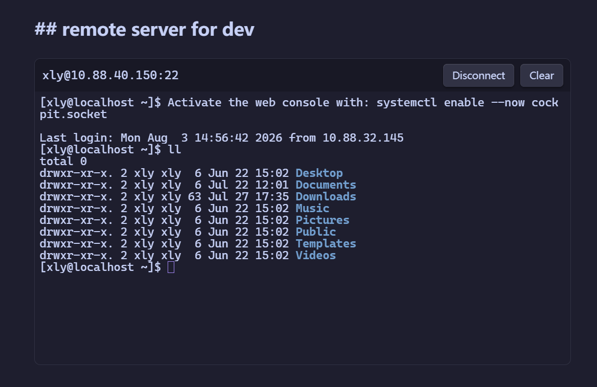 SSH Terminal preview