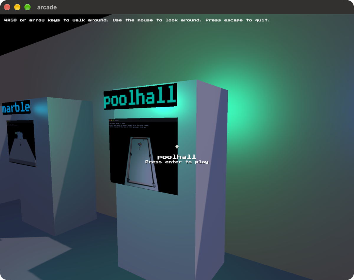 An arcade showcasing what I&rsquo;ve built with the engine