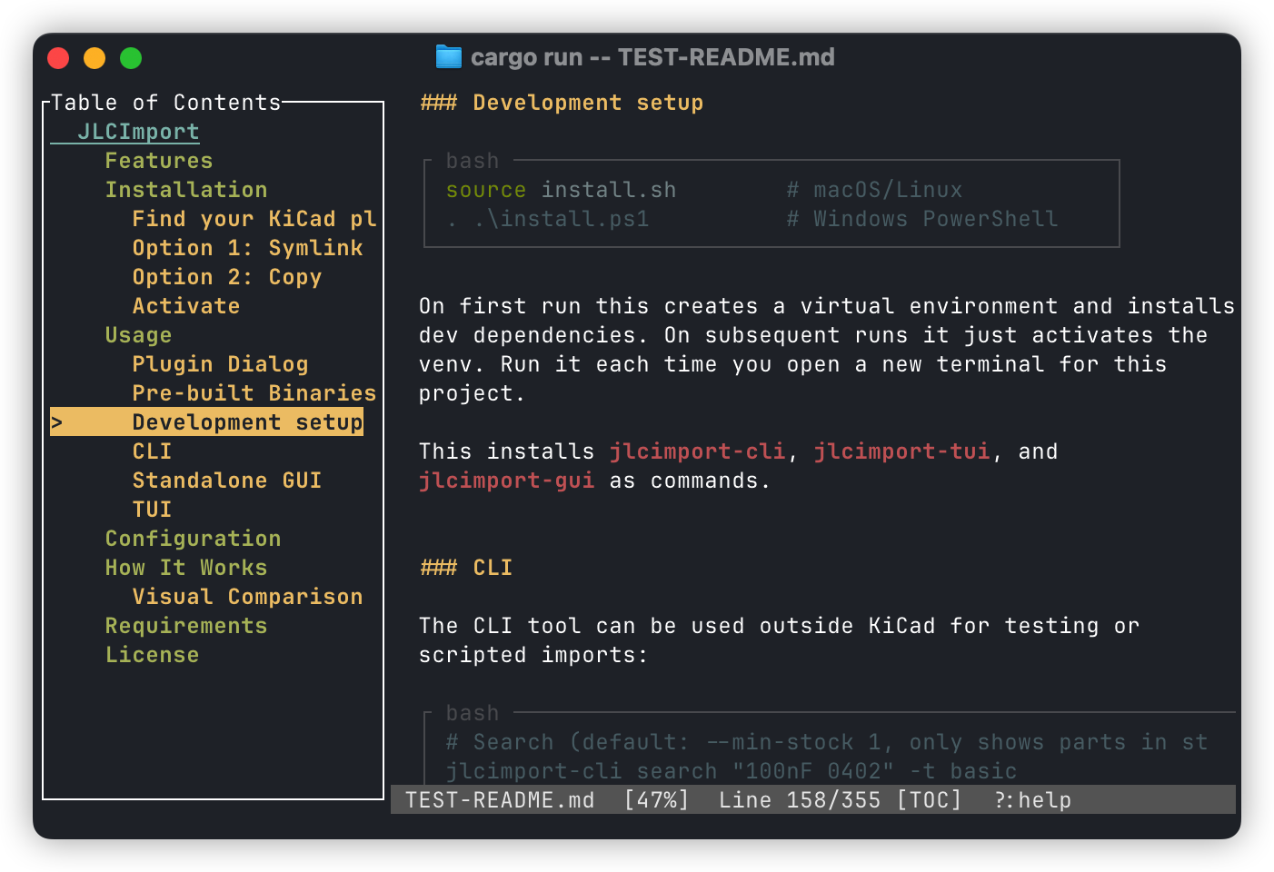 Table of Contents sidebar