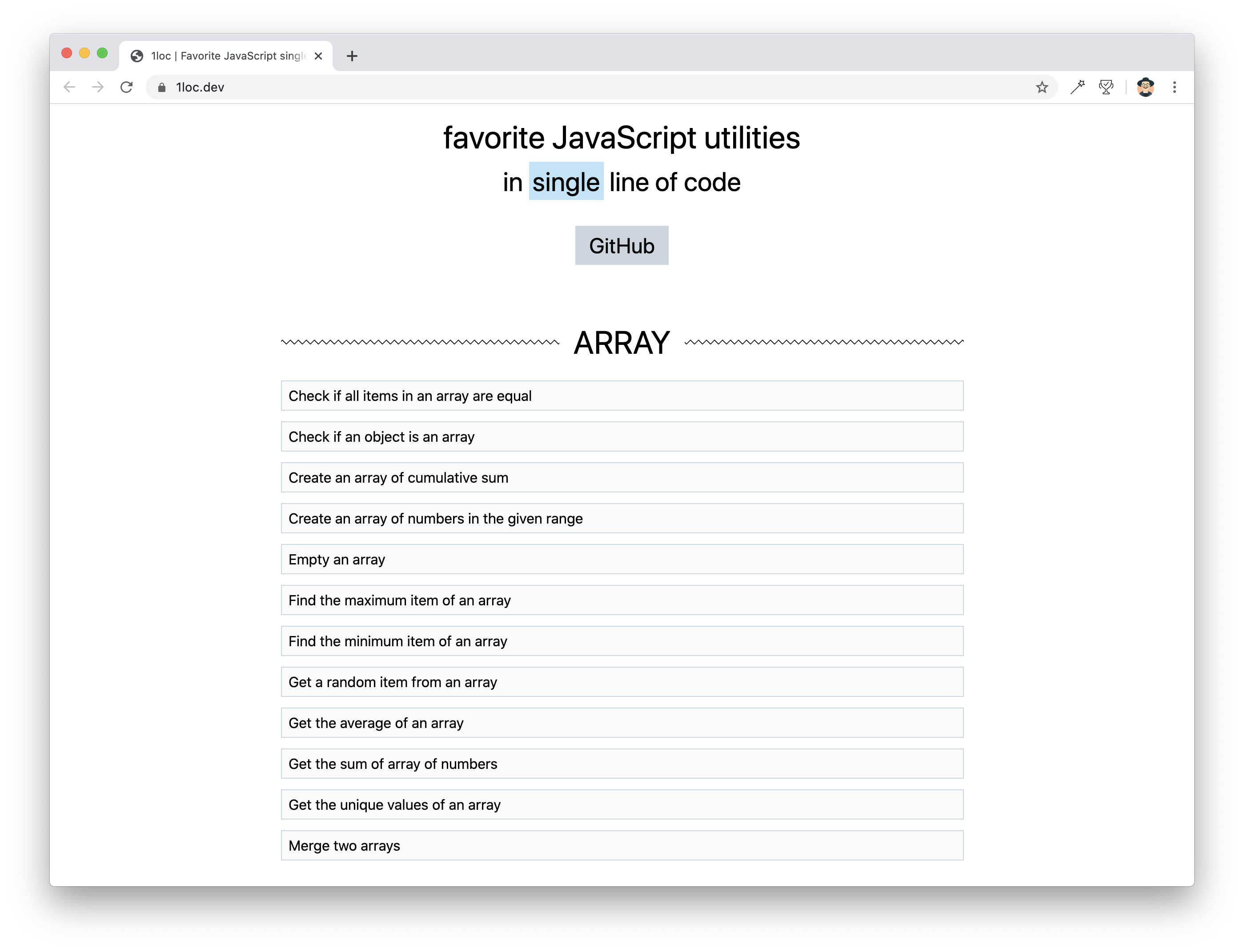 JavaScript single LOC