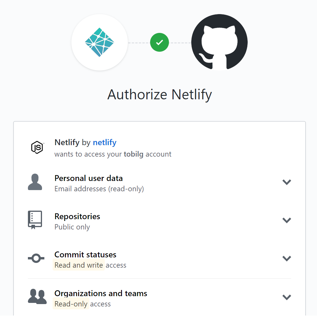 Netlify authorize