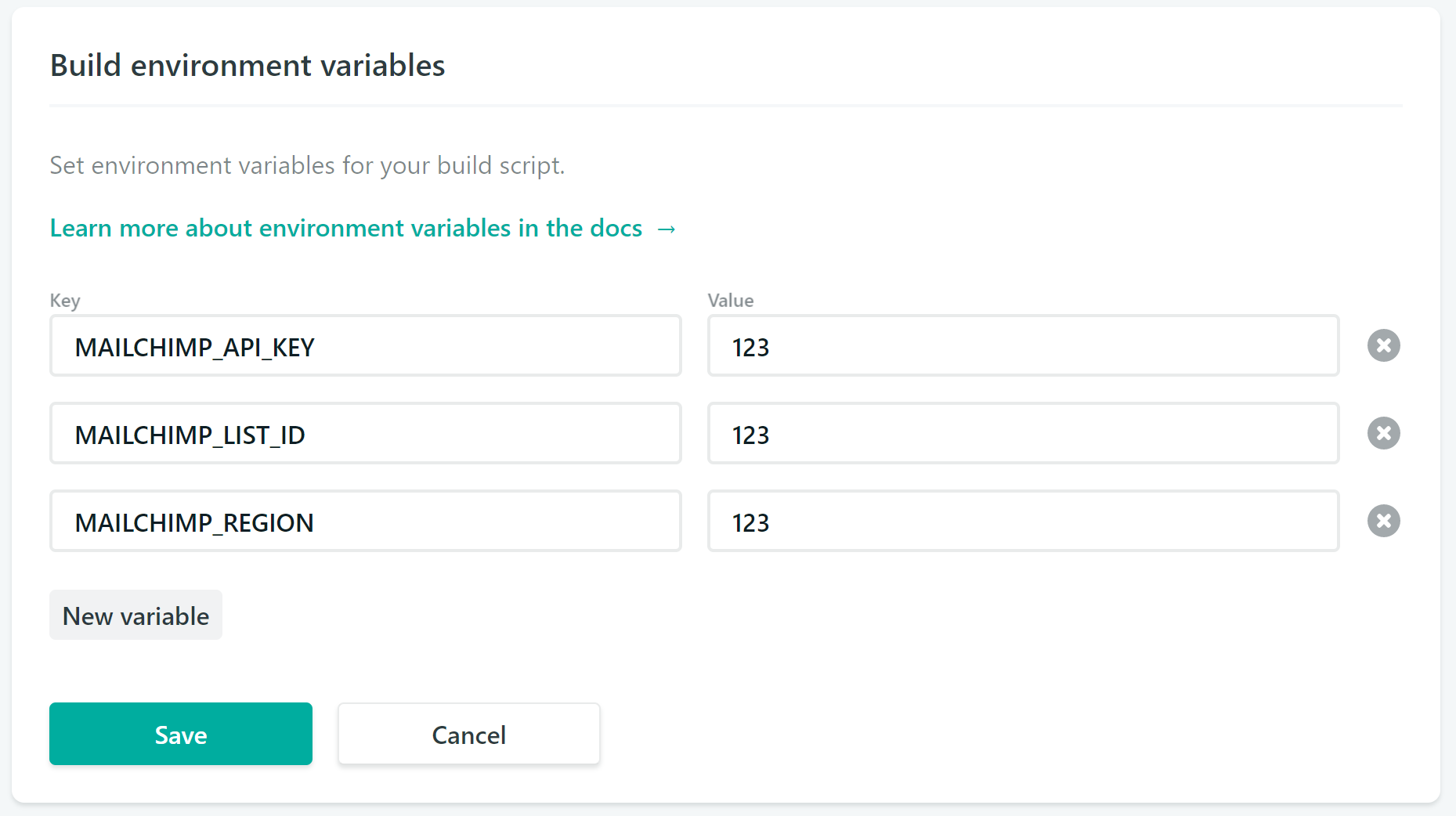 Netlify build variables 2