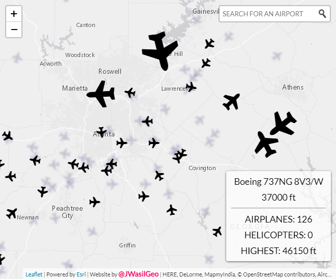 screenshot of Aviation Tracker