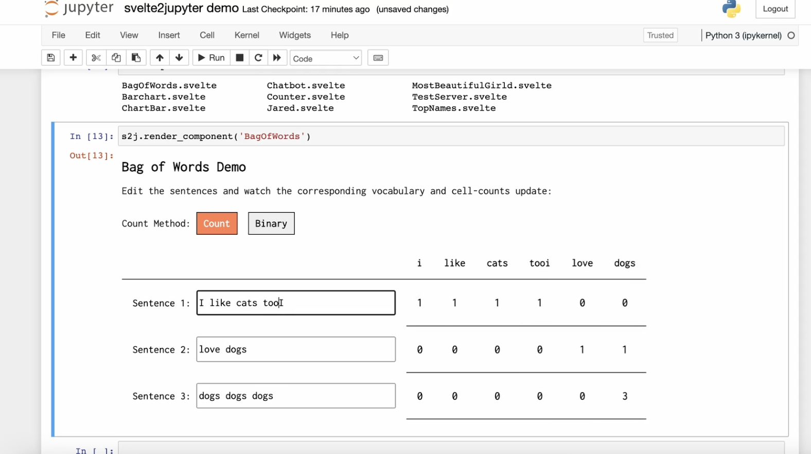 svelte2jupyter demo