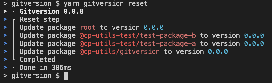 gitversion reset