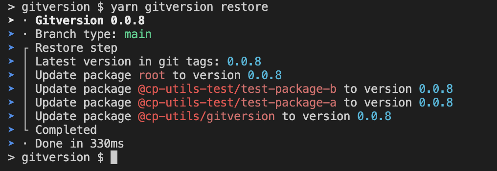 gitversion restore