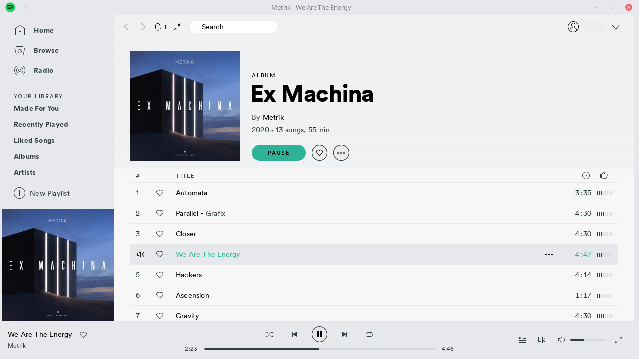 Matcha Light themed Spotify screenshot