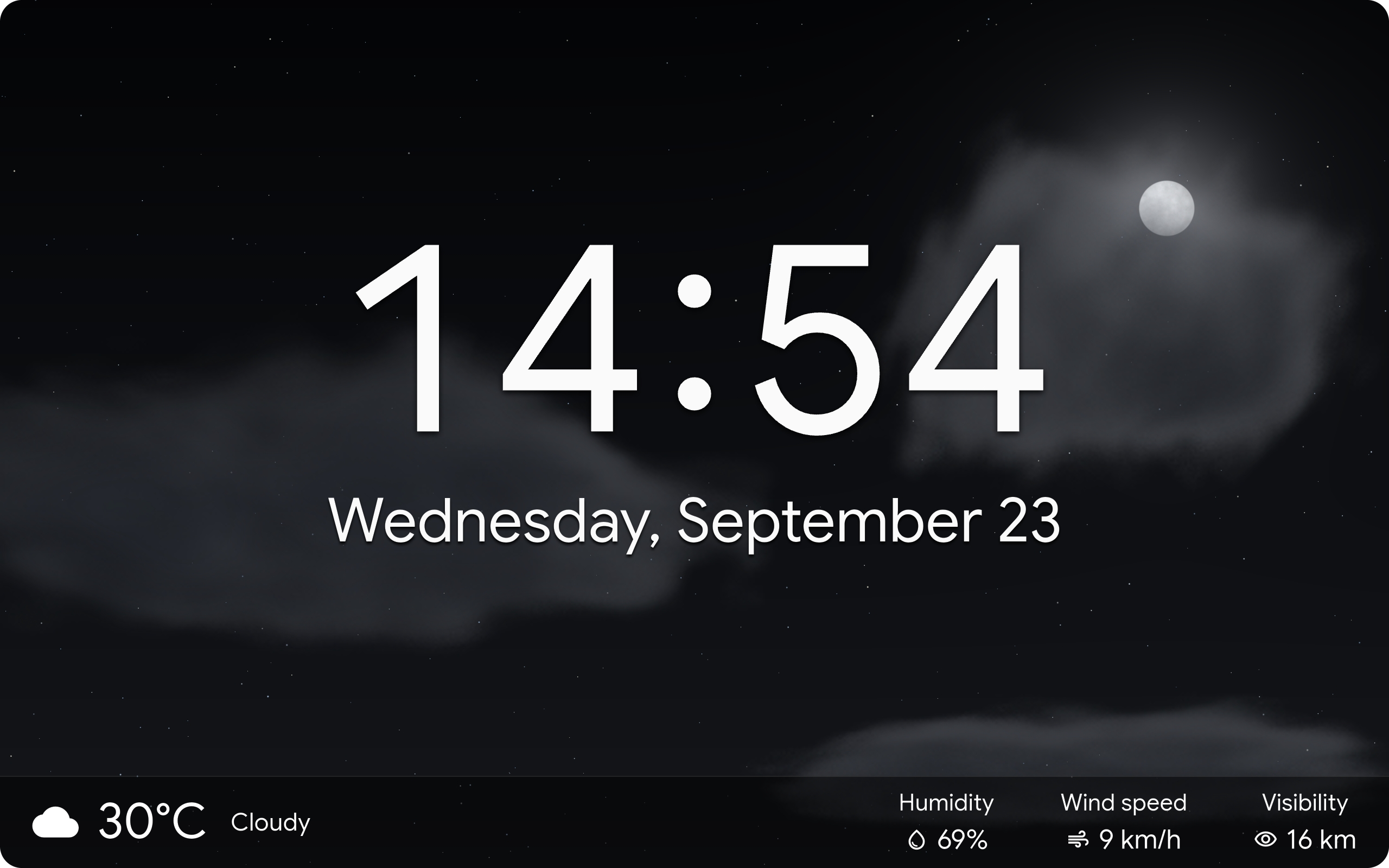Weather Mood Screensaver in Kiosk Satellite
