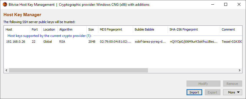 bitvise-hostkeymgr filled list