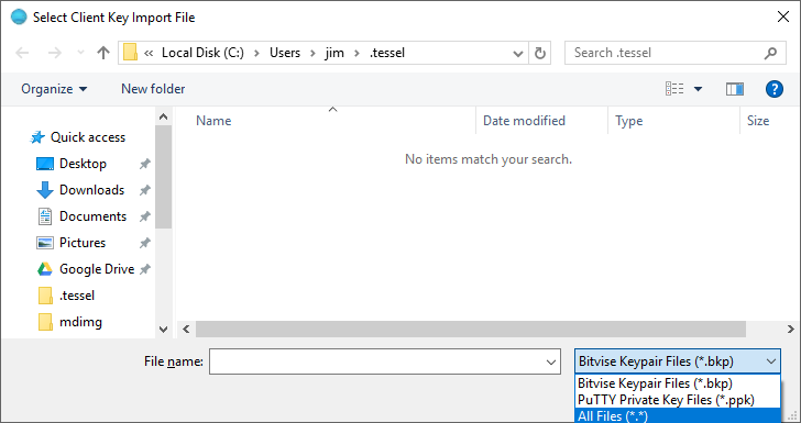bitvise-clientkeymgr file select