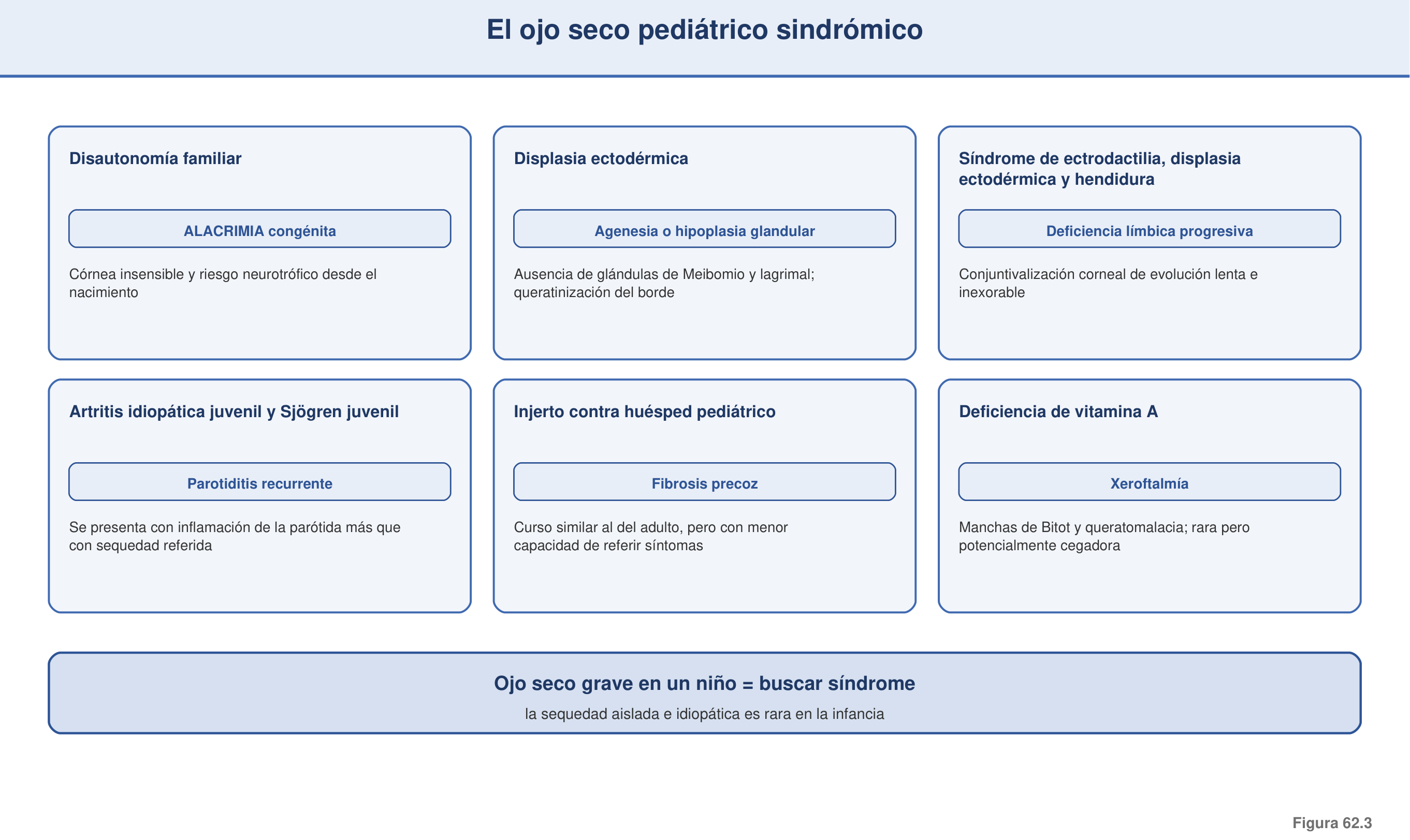 Figura 62.3 — El ojo seco pediátrico sindrómico