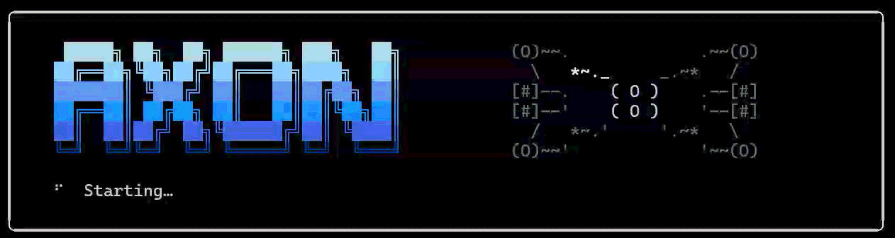Axon REPL — first-run wizard, ingest, and a cited query in action