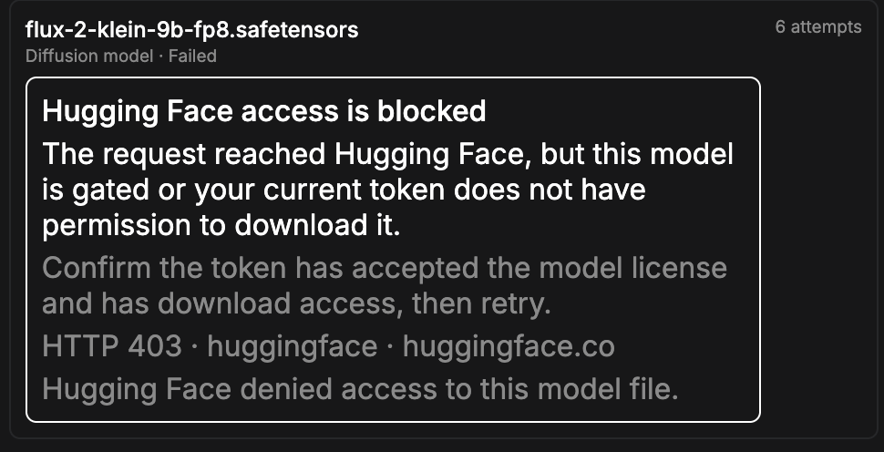 Hugging Face gated model error