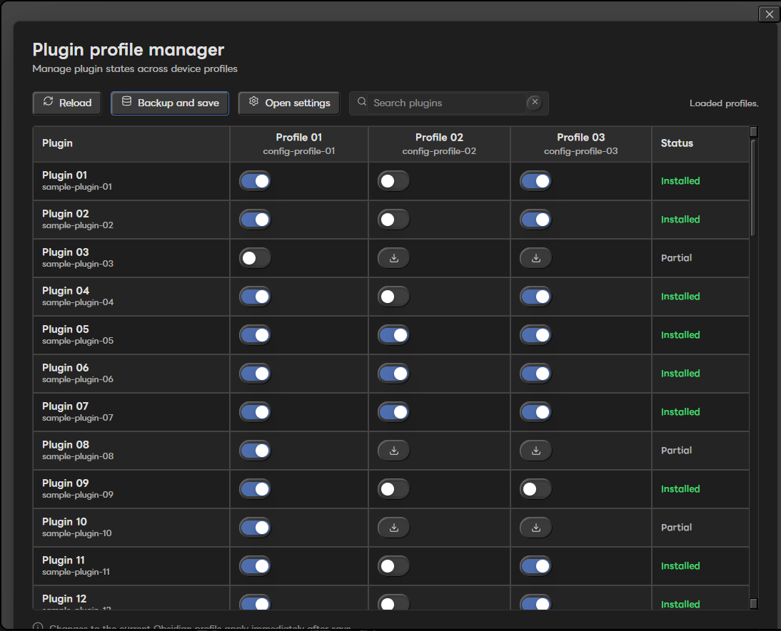 Profile Manager in privacy mode