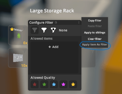 Filter dropdown with Apply All to Filters option