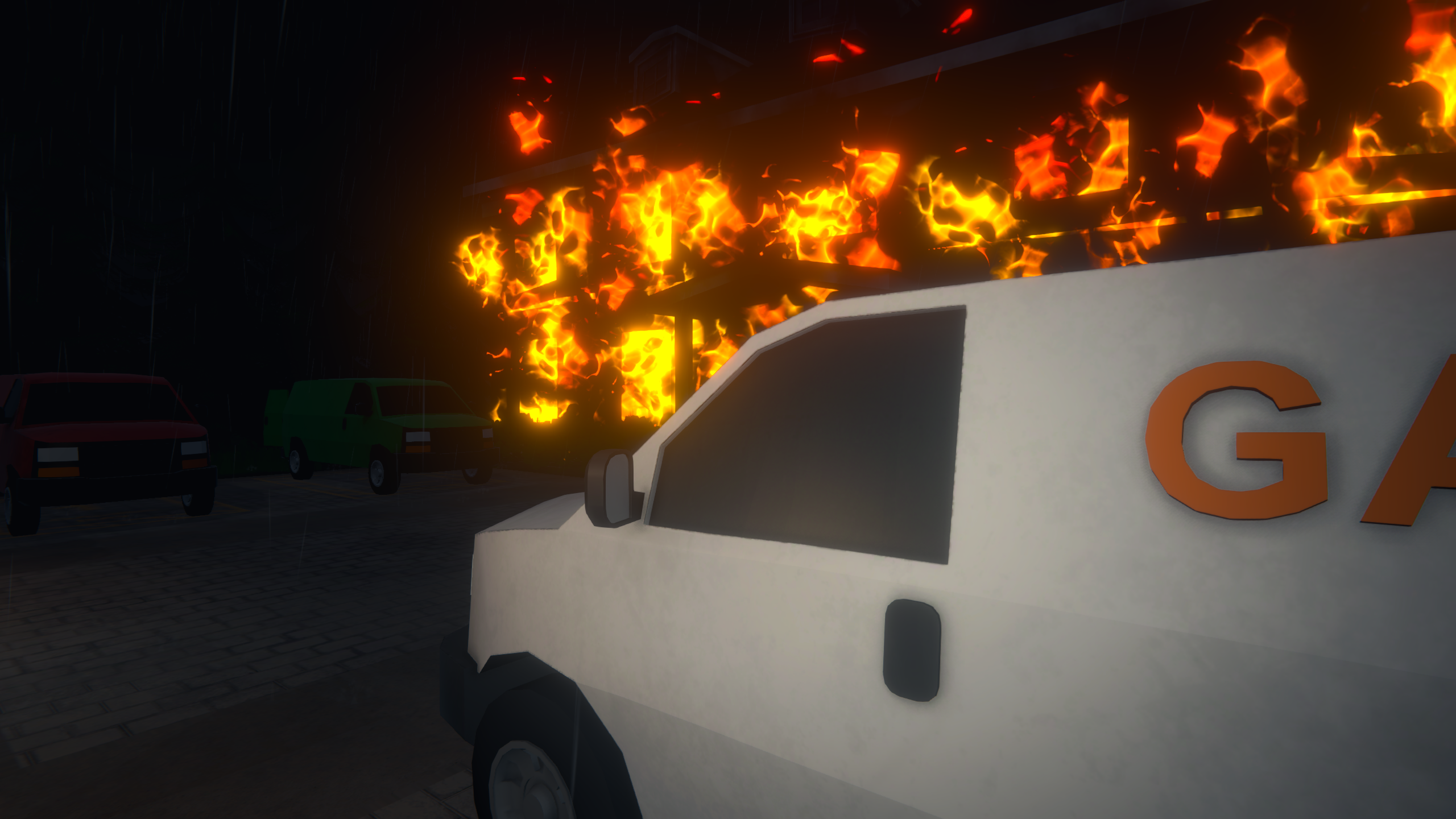 Multiple delivery vans, some custom