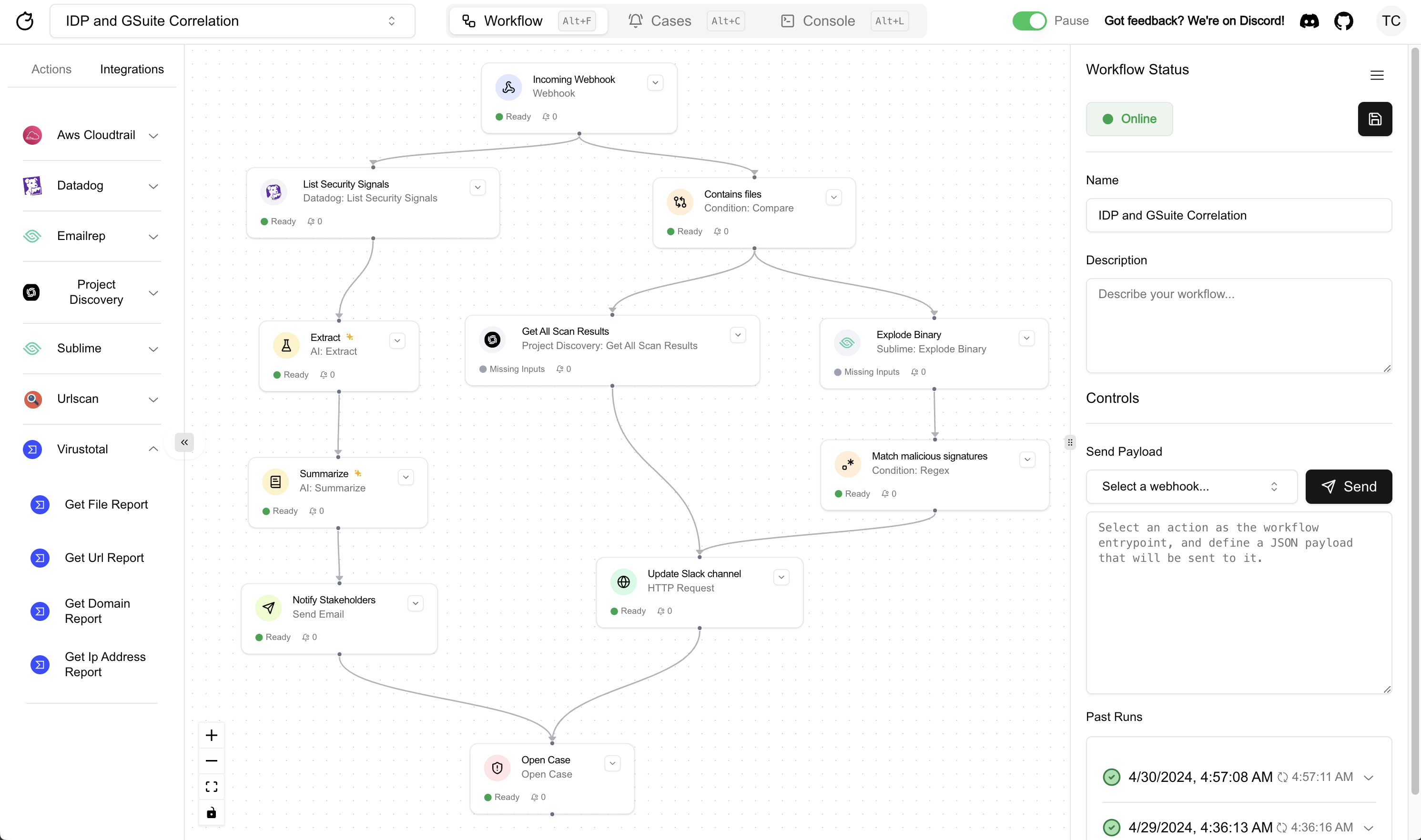 Build security workflows