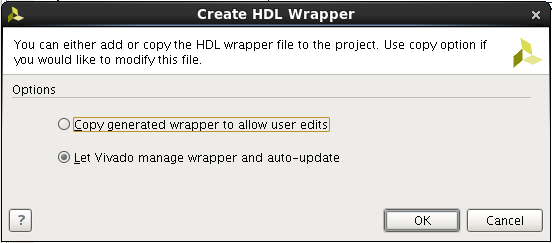 block diagram hdl wrapper dialog