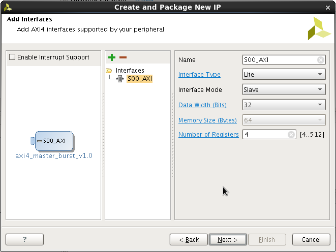 keep the axi4-lite slave interface