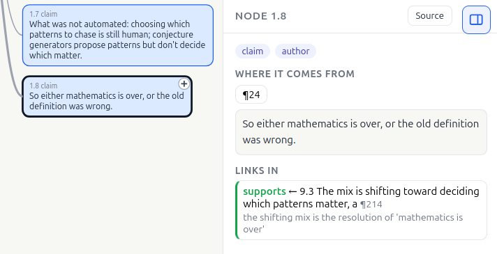 node details with its quotes and its links