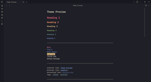 Screenshot of the Kanagawa Hokusai Obsidian theme