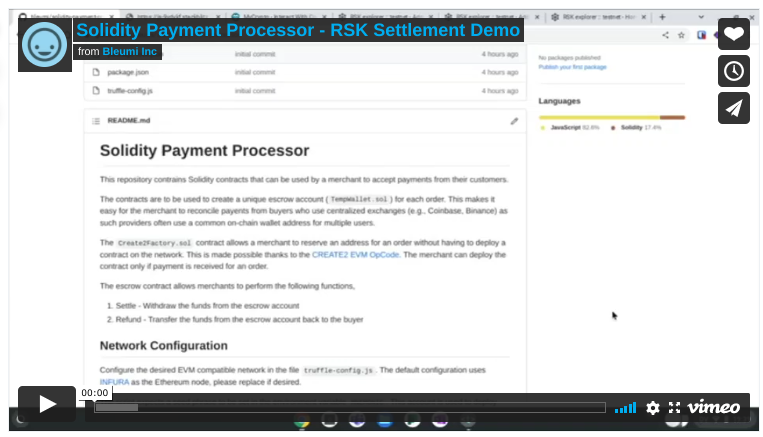 RSK Settlement Demo