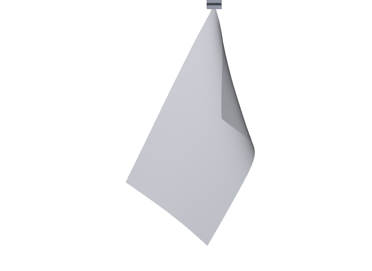 A towel hanging from the gripper