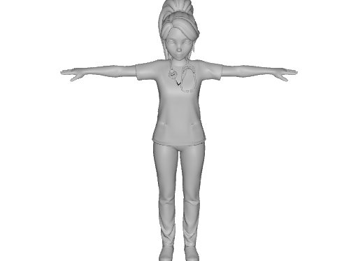 A rigged character ingested from the asset library