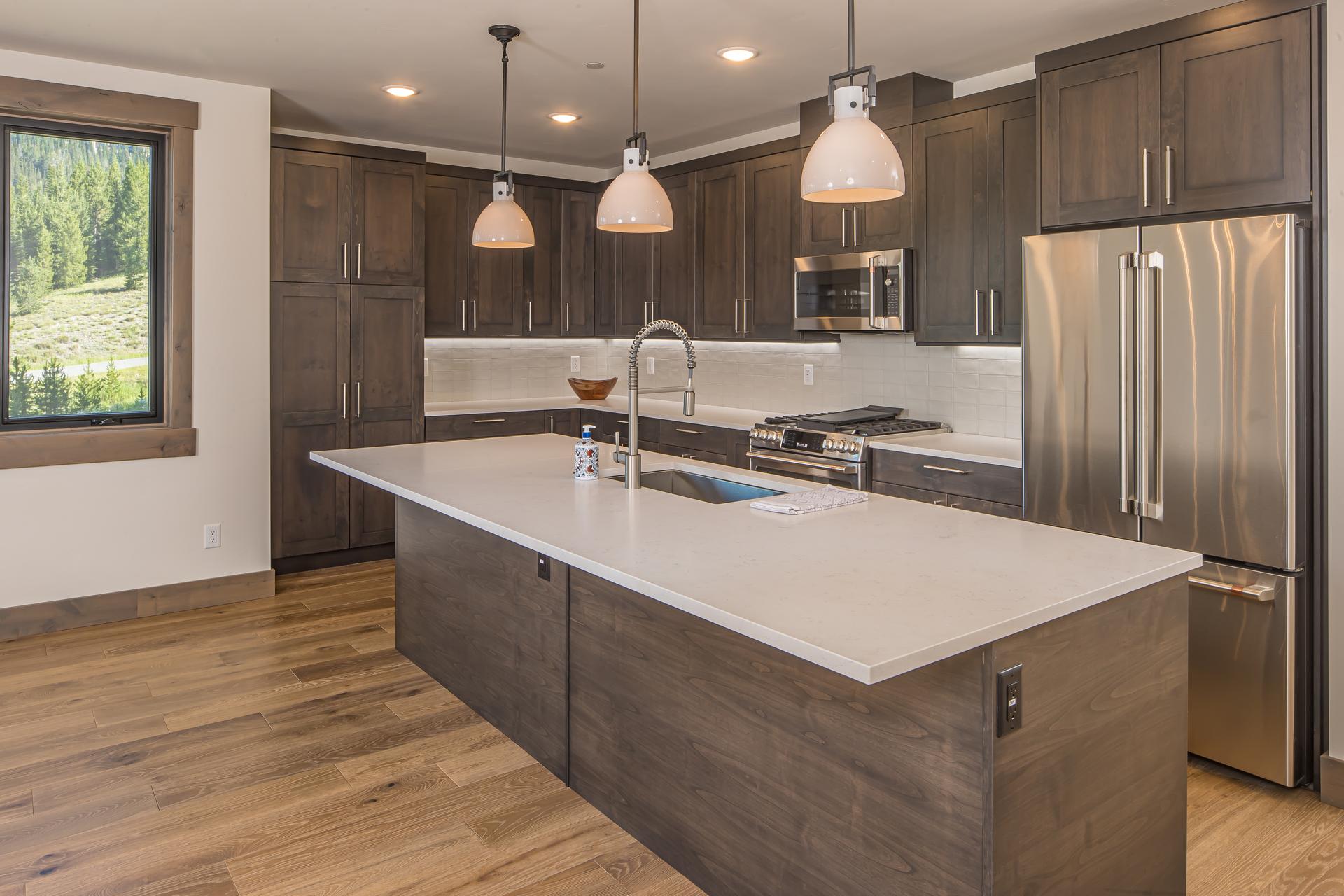 Kitchen and island at 2D Summit View Drive 401D